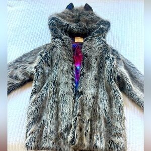 SPIRITHOODS | COLLECTORS EDITION | CLASSIC MEN'S FAUX FUR COAT | GREY WOLF XL